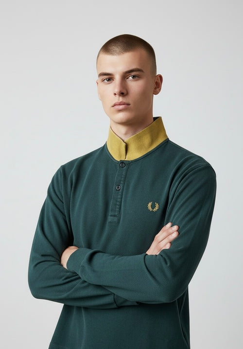 Fred Perry Longsleeve Polo Grün (S)
